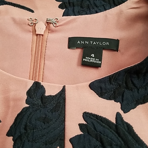 Ann Taylor Sz 4 Dusty Pink and Navy Dress - Picture 5 of 7